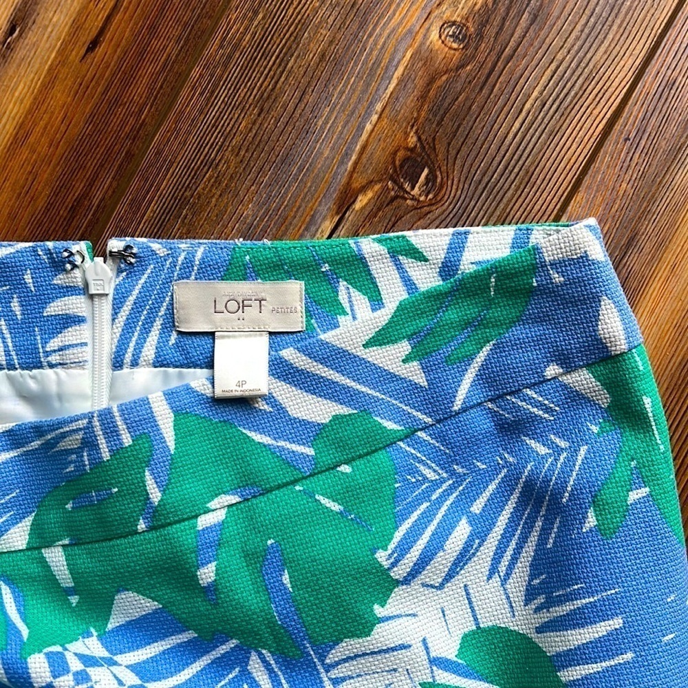LOFT Green and Blue Pencil Skirt